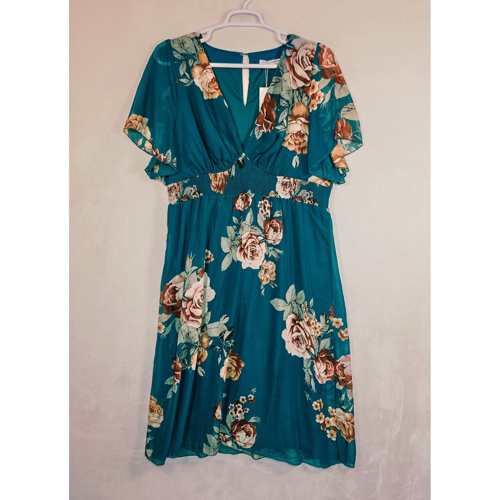 New Baltic Born Dress Womens 3X Floral Smocked Waist Boho Cottagecore Midi - Picture 11 of 16